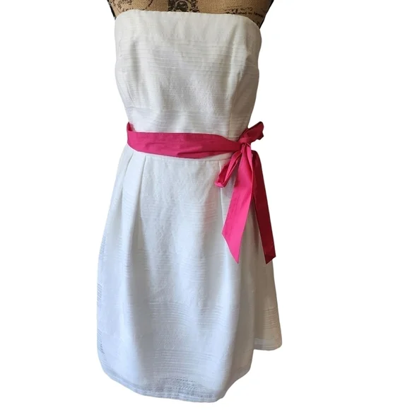 WHBM White Strapless A-line Dress - 8 - Picture 9 of 10